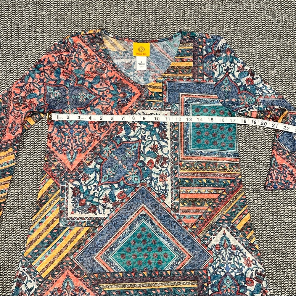 Ruby Rd. Multicolor Geometric Blouse - Picture 4 of 6